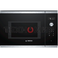 Встраиваемая микроволновая печь Bosch BFL554MS0 нержавеющая сталь/черный, 25 л, 900 Вт, переключатели - поворотный механизм/сенсор