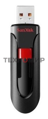 Флешка USB Sandisk CZ60 Cruzer Glide (SDCZ60-032G-B35), 32Gb, USB 2.0, R/W 30/8, черный/красный
