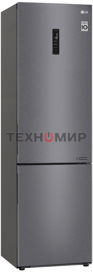 Холодильник LG GA-B509CLSL графитовый двухкамерный 277/107л морозилка снизу, No Frost