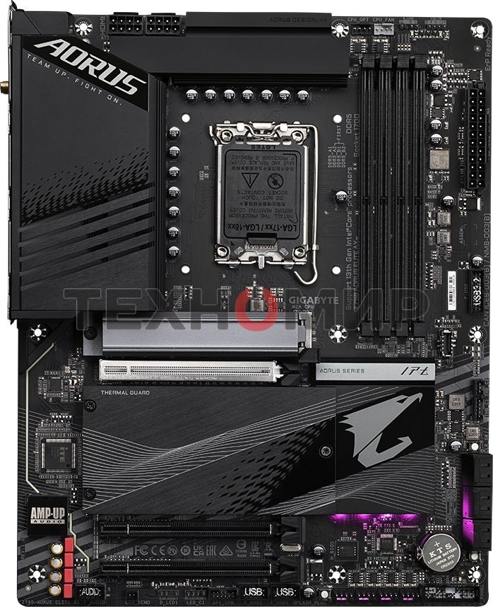 Материнская плата Gigabyte Z790 AORUS ELITE AX, LGA 1700, Intel Z790, 4xDDR5, 6xSATA, 4xM.2, 1xPCI-E 5.0 x16, 1xPCI-E 3.0 x4, 1xDP, 1xHDMI, 1x 2.5Gb LAN, 2xUSB-A 2.0, 3xUSB-A 3.2 Gen 1, 2xUSB-A 3.2 Gen 2, 1xUSB-C 3.2 Gen 2x2, 7.1, ATX