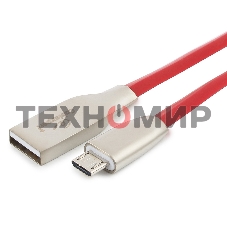 Кабель USB2.0 Cablexpert CC-G-mUSB01R-3M, AM/microB, серия Gold, длина 3м, красный, блистер