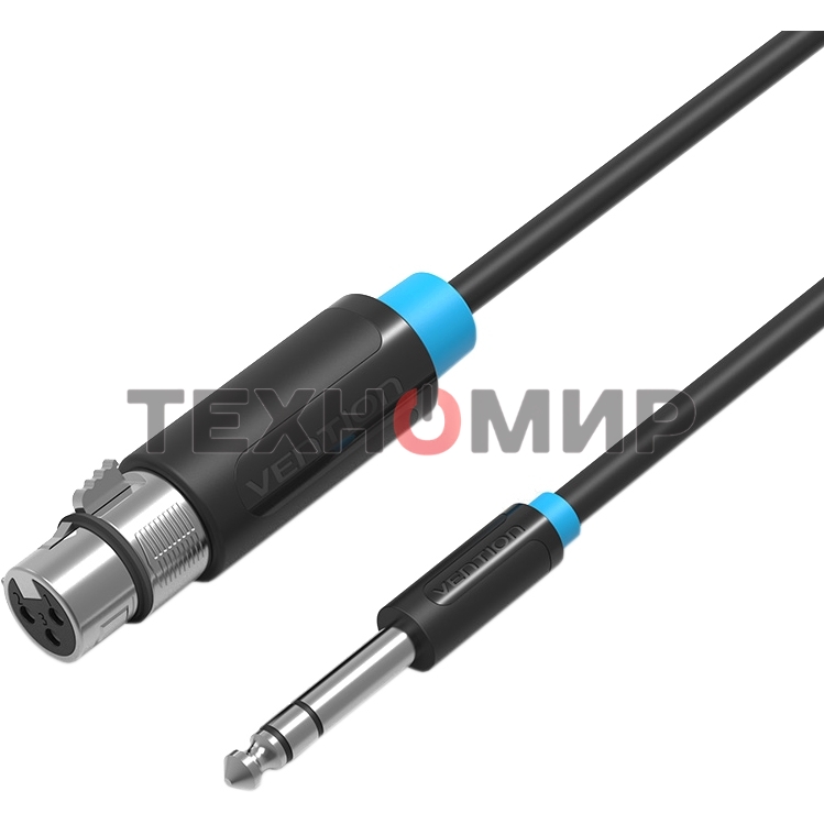 Кабель Vention аудио Jack 6.5 M/XLR F - 1.5м