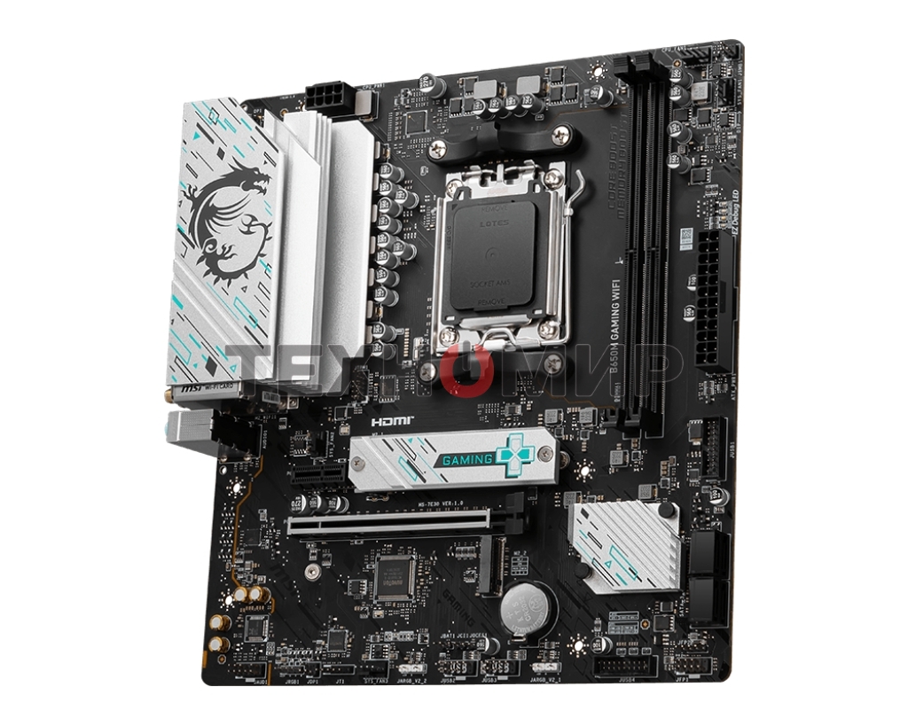 Материнская плата MSI B650M GAMING WIFI, AM5, AMD B650, 2xDDR5, 4xSATA, 2xM.2, 1xPCIe 4.0 x16, 1xPCIe 3.0 x1, 1xDP, 1xHDMI, 1x2.5Gb LAN, Wi-Fi 6E, Bluetooth 5.3, 1xUSB-C 5Gbps, 3xUSB-A 5Gbps, 2xUSB-A 2.0, 1xS/PDIF, 5x3.5 мм, 7.1, mATX