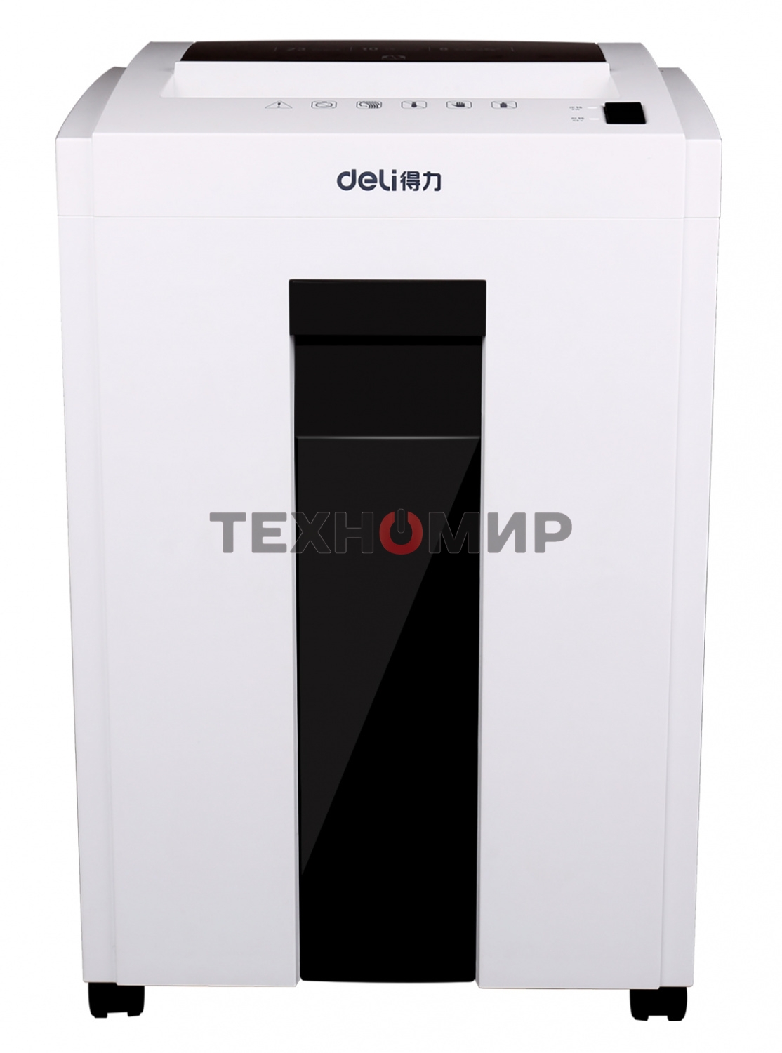 Шредер Deli 9953 белый (секр.P-5)/фрагменты/8лист./23лтр./скрепки/скобы/пл.карты/CD