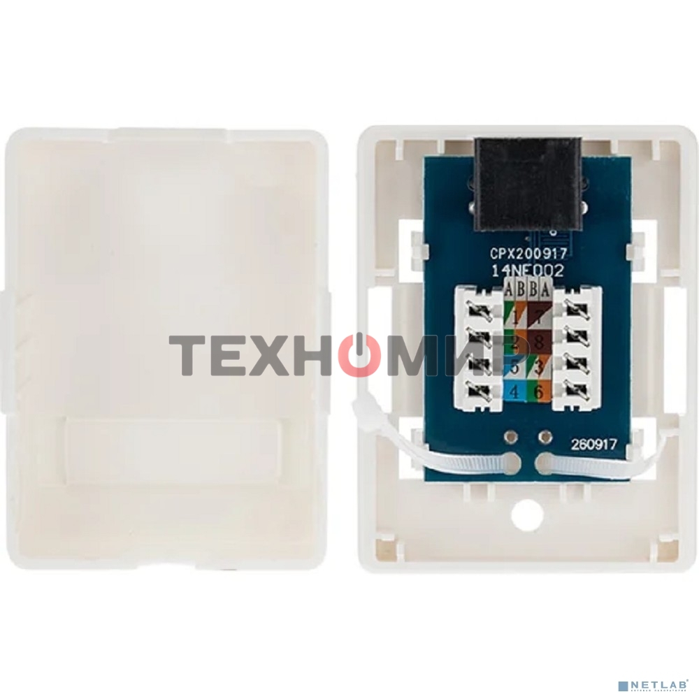 Розетка компьютерная внешняя Rexant 1-порт RJ-45 (8P8C), UTP неэкранированная, категория 6