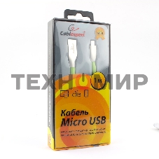 Кабель USB2.0 Cablexpert CC-G-mUSB01Gn-1M, AM/microB, серия Gold, длина 1м, зеленый, блистер