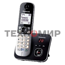Телефон беспроводной (DECT) Panasonic KX-TG6821RUB черный, автоответчик,определитель номера,телефонный справочник 120 зап.
