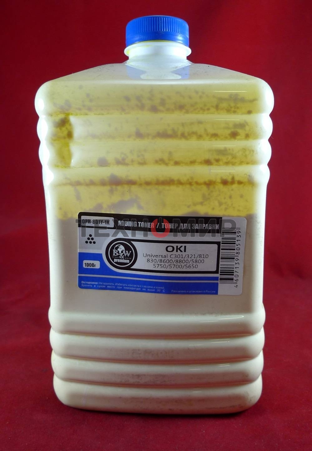 Тонер OKI Universal C301/321/610/810/830/910/930/3100/3200/3300/3400/3450/3530/3600/8600/8650/8800/5100/5200/5300/5400/5510/5850/5800/5750/5700/5650/5950/MC860, Ricoh SP c720 Cyan (кан., 1кг) B&W Yellow (Tomoegawa) - фас.России