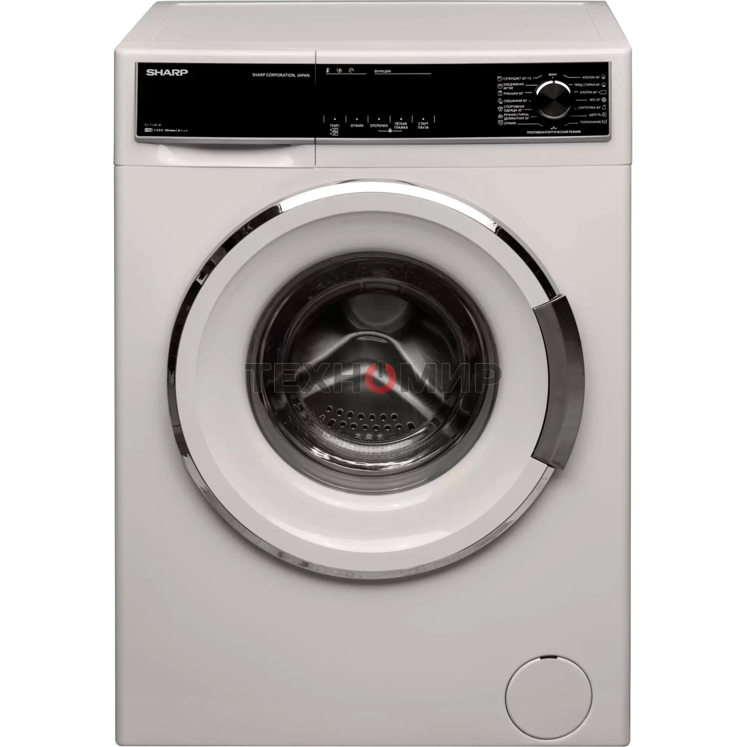 Стиральная машина Sharp ES712RW белый, загрузка фронтальная 7 кг, 1200 об/мин, класс: A+++