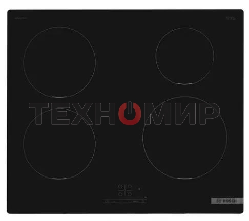 Индукционная варочная панель Bosch Serie 4 PUE611BB5E, индукционные, независимая, черный