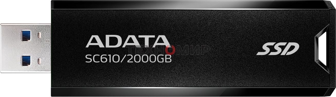Внешний SSD ADATA SC610, 2TB, USB 3.2 Gen 2 Type-A, R/W 550/500, черный