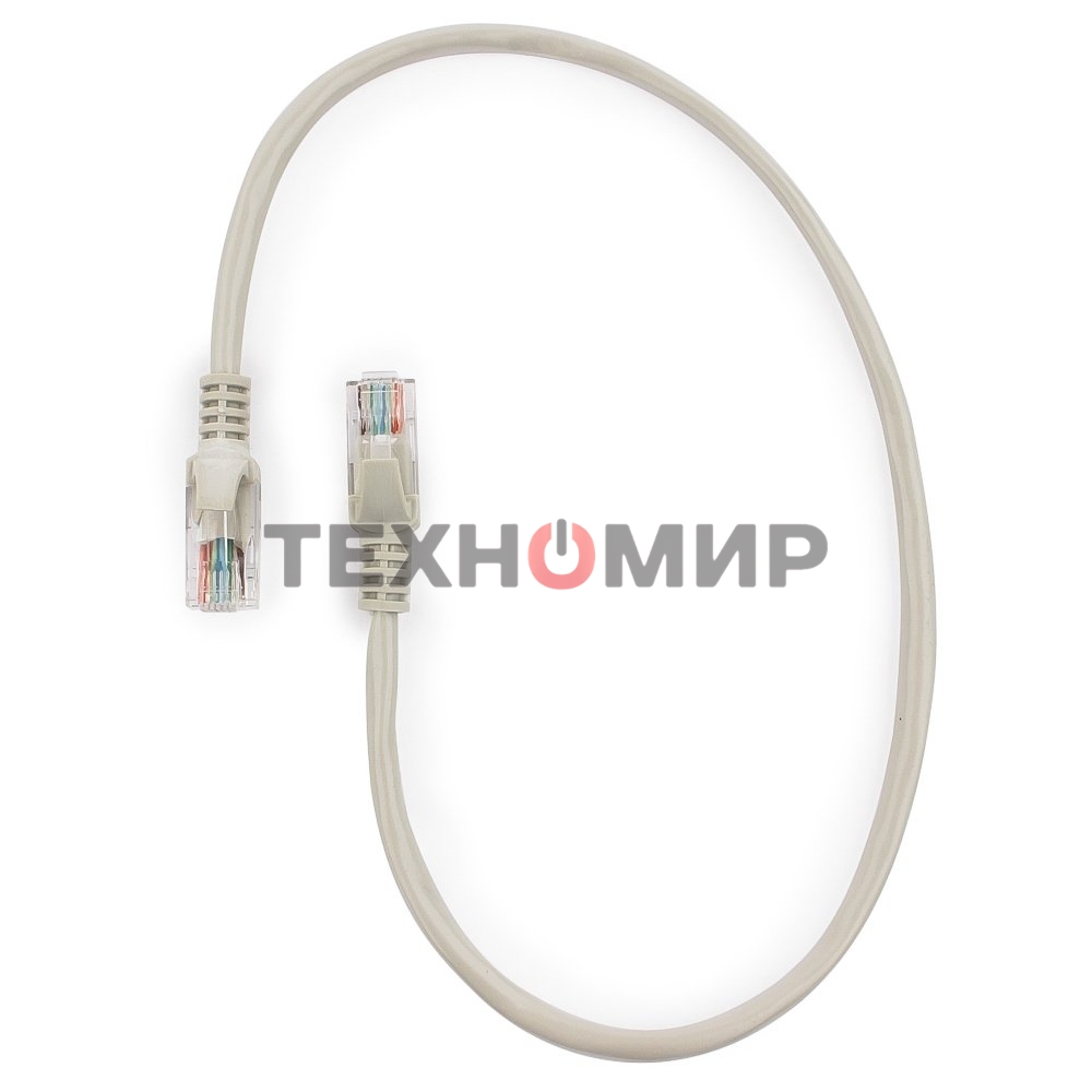 Патч-корд UTP Cablexpert cat.5e, 0.5м, литой, многожильный, серый