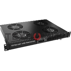 Блок вентиляторов Lanmaster (TWT-CBB-FANB4-RACK-T) 4 вент. с контроллером черный (упак.:1шт)