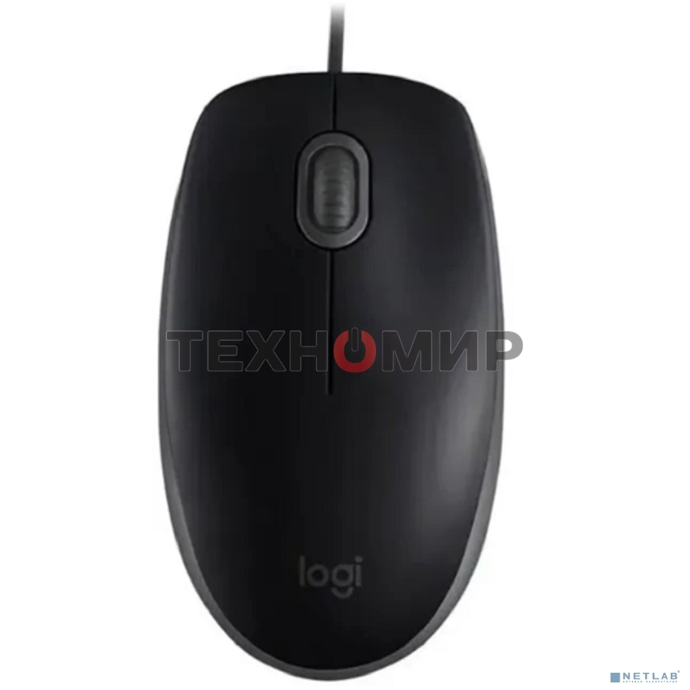 Мышь проводная Logitech M110 Silent черный, 1000 dpi, USB, кнопки - 3