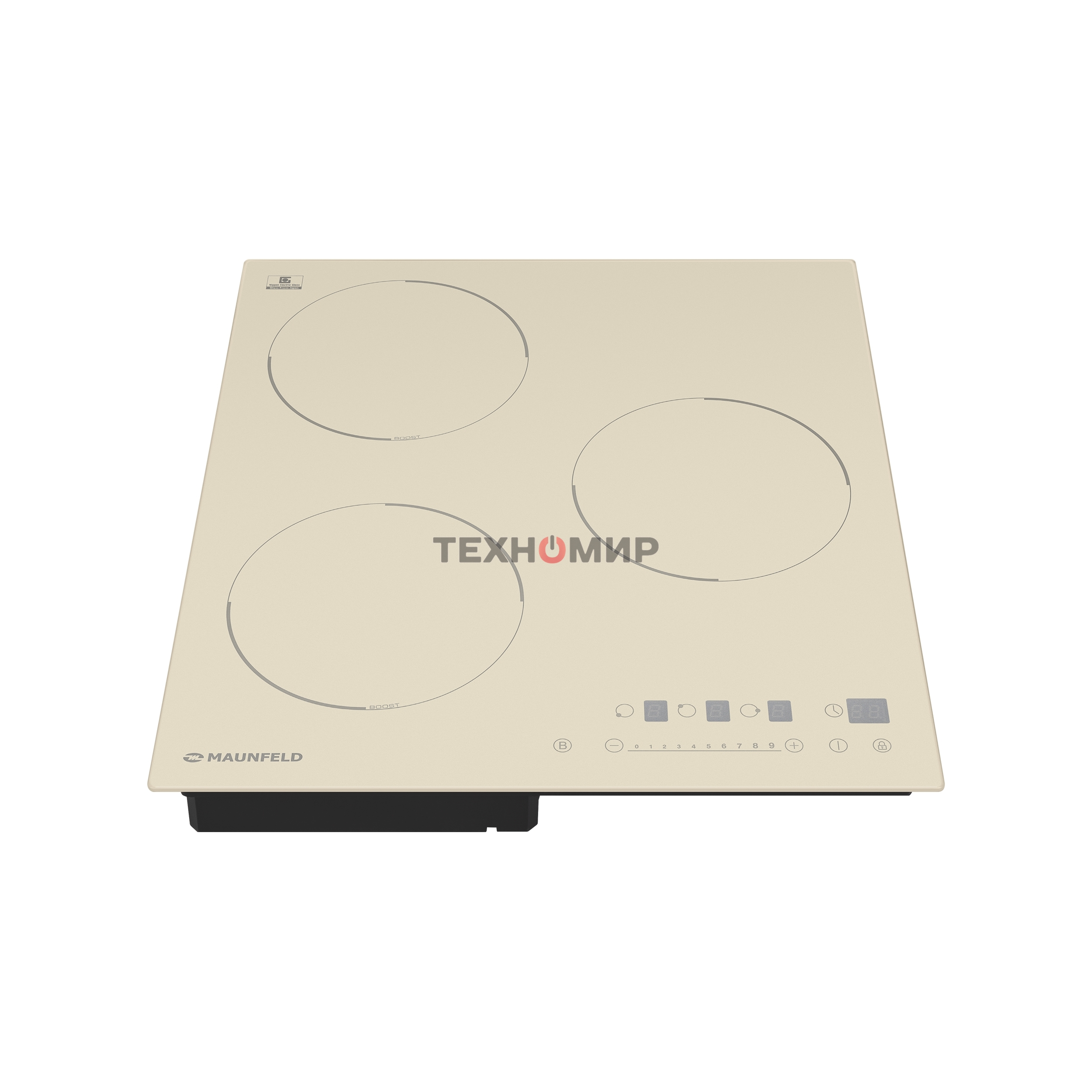 Индукционная варочная панель Maunfeld EVI.453-BG, конфорок: 3 шт., стеклокерамика, независимая, бежевый