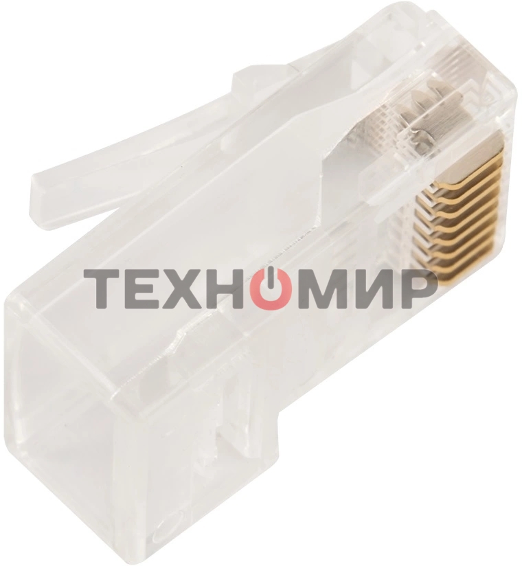 Коннектор LANMASTER RJ45 тип EZ, 8P8C, UTP, Cat.5e, универсальный, со вставкой, покрытие 50 микрон,100 шт.