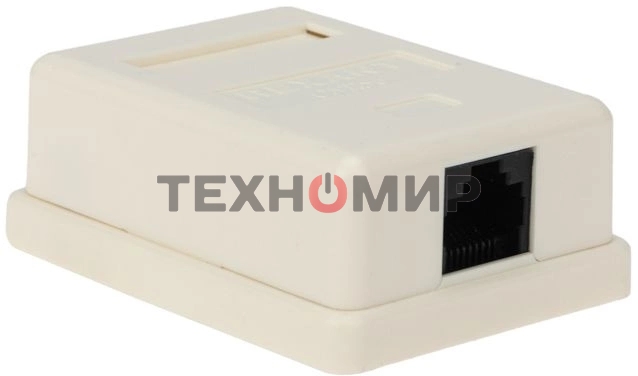 Розетка компьютерная Rexant 1-м ОП RJ45 CAT 5E бел.