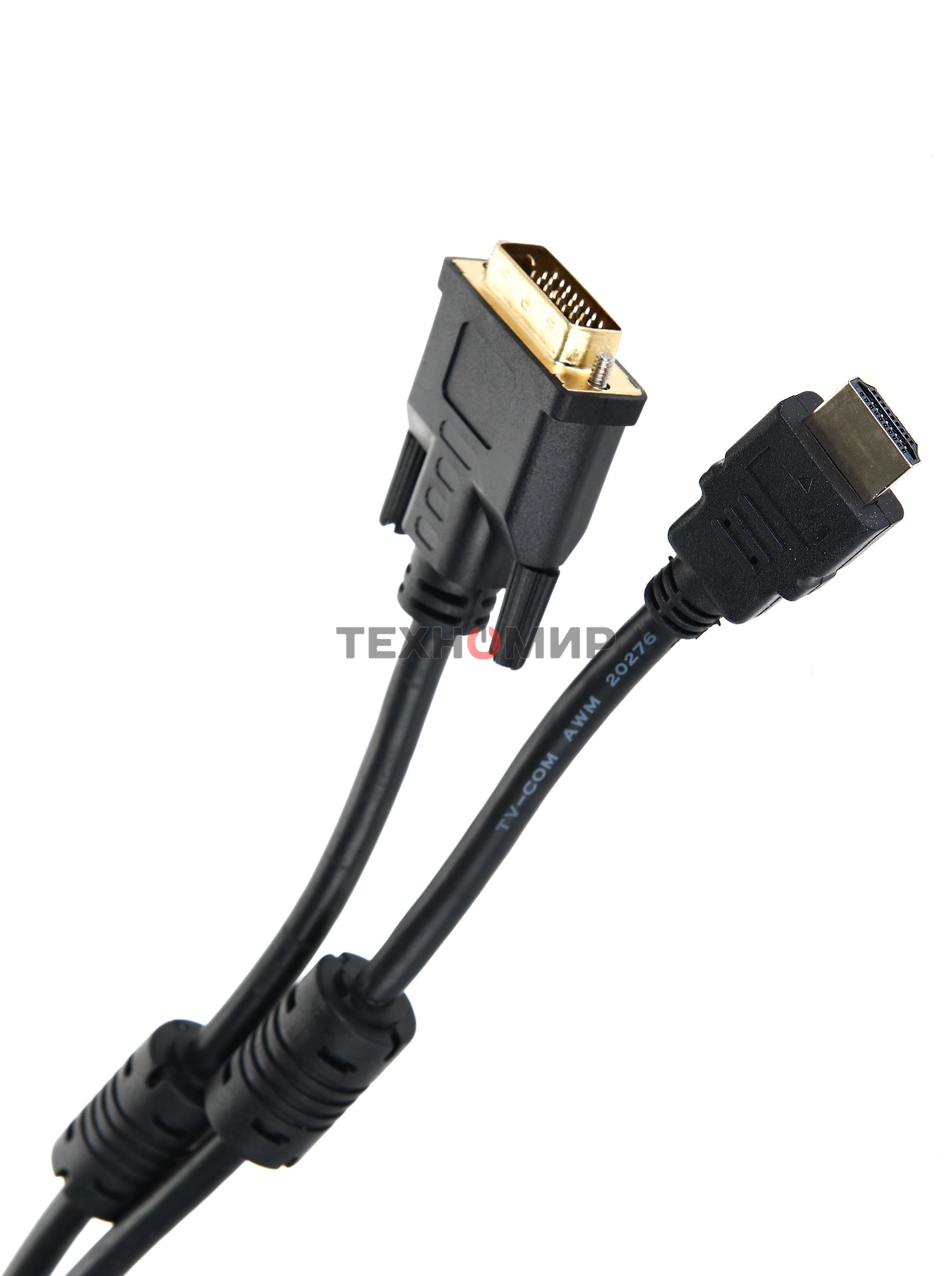 Кабель HDMI to DVI-D (19M -25M) 2м, TV-COM, 2 фильтра LCG135F-2M