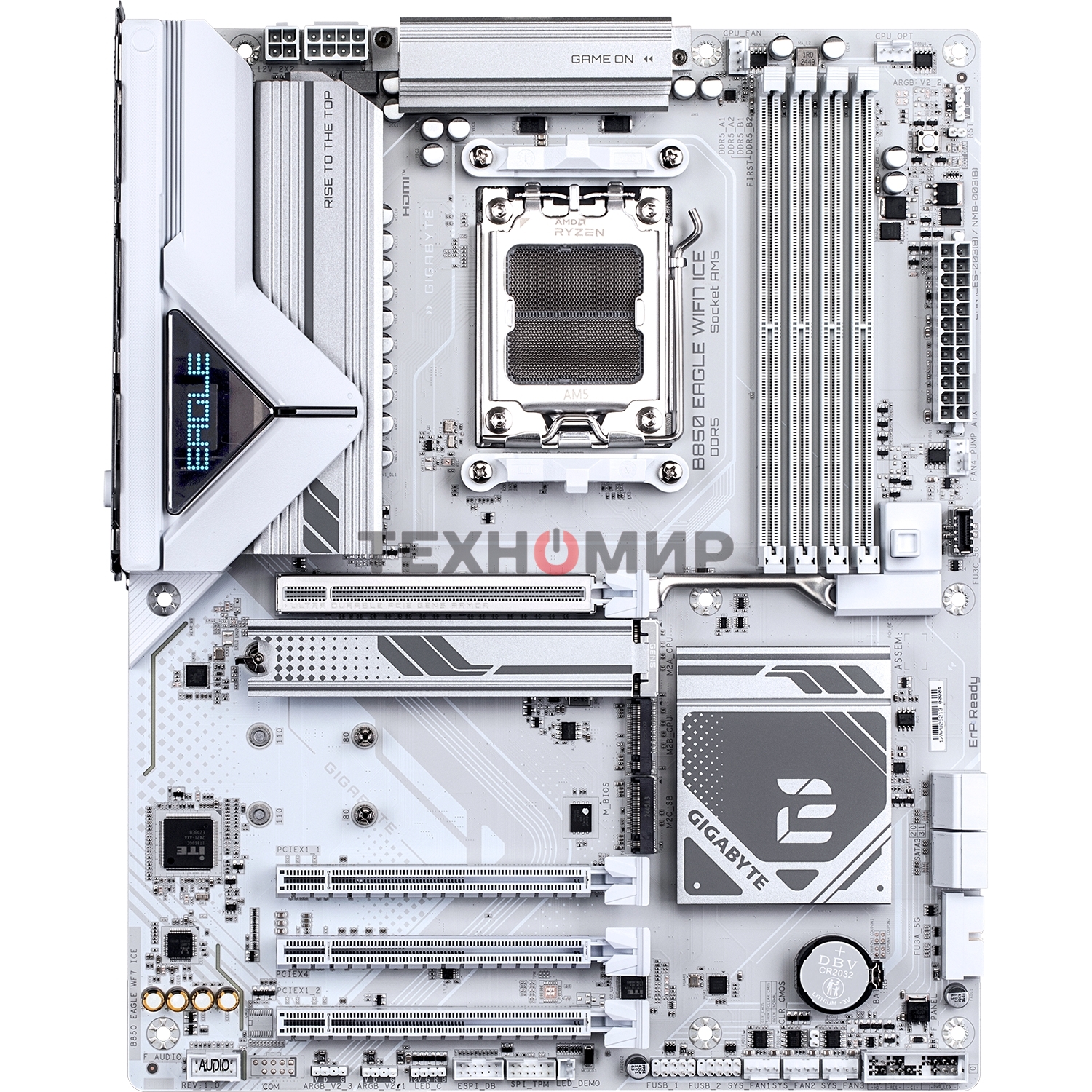 Материнская плата Gigabyte B850 EAGLE WIFI7 ICE, AM5, AMD B850, 4xDDR5, 4xSATA, 3xM.2, 1xPCIe 5.0 x16, 1xPCIe 4.0 x4, 2xPCIe 3.0 x1, 1xDP (v1.4), 1xHDMI, 1x2.5Gb LAN, Wi-Fi 7, Bluetooth 5.4, 1xUSB-C 5Gbps, 2xUSB-A 10Gbps, 2xUSB-A 5Gbps, 4xUSB-A 2.0, 3x3.5