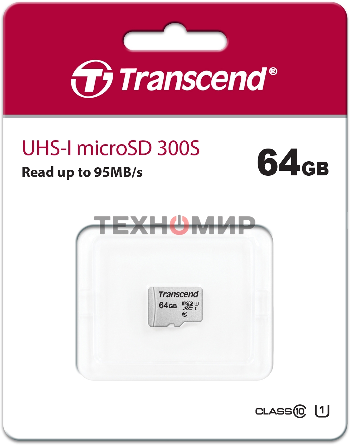 Флеш карта microSD 64Gb Transcend microSDXC Class 10 UHS-I U1, (без адаптера), TLC