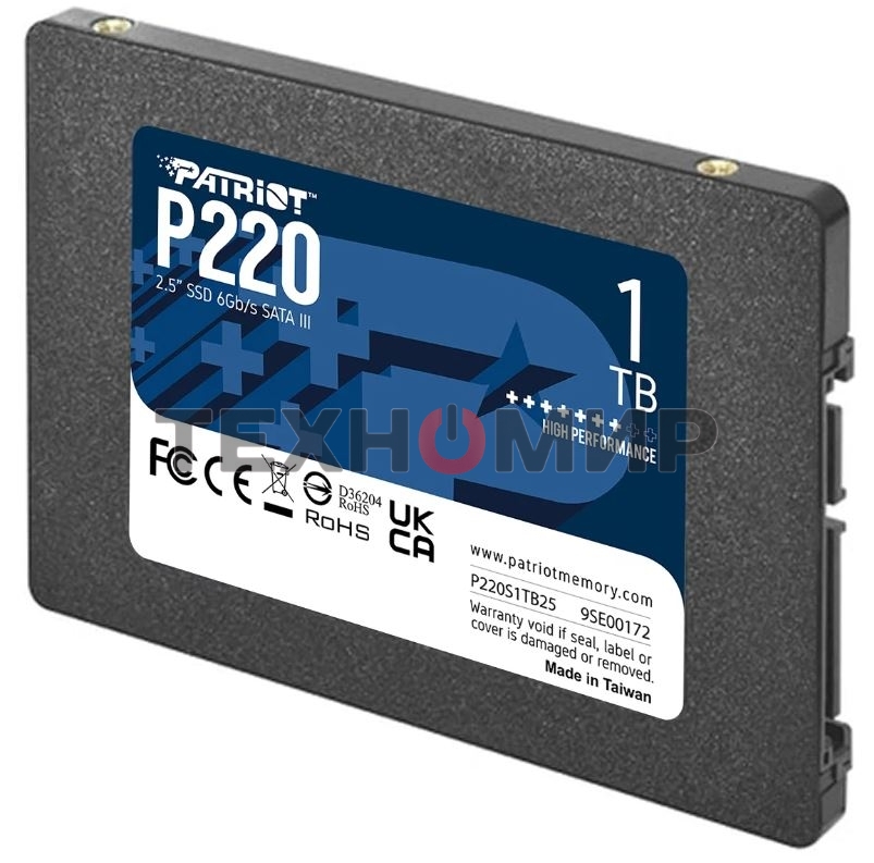 Накопитель SSD Patriot P220, 1Tb, SATA III, 2.5