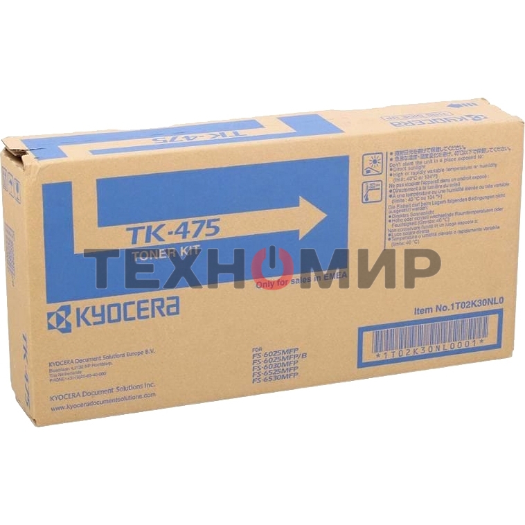 Картридж лазерный Kyocera TK-475 (1T02K30NL0) черный для FS-6025MFP/6025MFP/B/FS-6030MFP/FS-6525MFP 15000 стр.