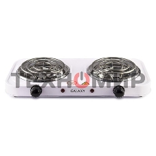 Плита настольная электрическая Galaxy Line GL 3004, белый, электрическая, 2000 Вт (1000Вт+1000Вт)