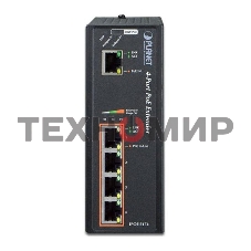 IPOE-E174 индустриальный PoE экстендер IP30 Industrial 1-Port 60W Ultra POE to 4-Port 802.3af/at Gigabit POE Extender (-40 to 75 C)