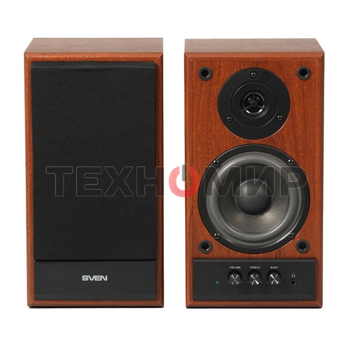 Акустическая система Sven SPS-702 2.0 коричневый/орех 40Вт