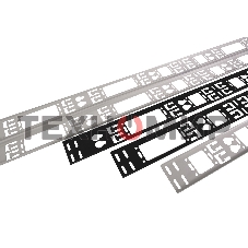 Вертикальный кабельный органайзер ЦМО в шкаф, ширина 75 мм 42U, черный (ВКО-М-42.75-9005)