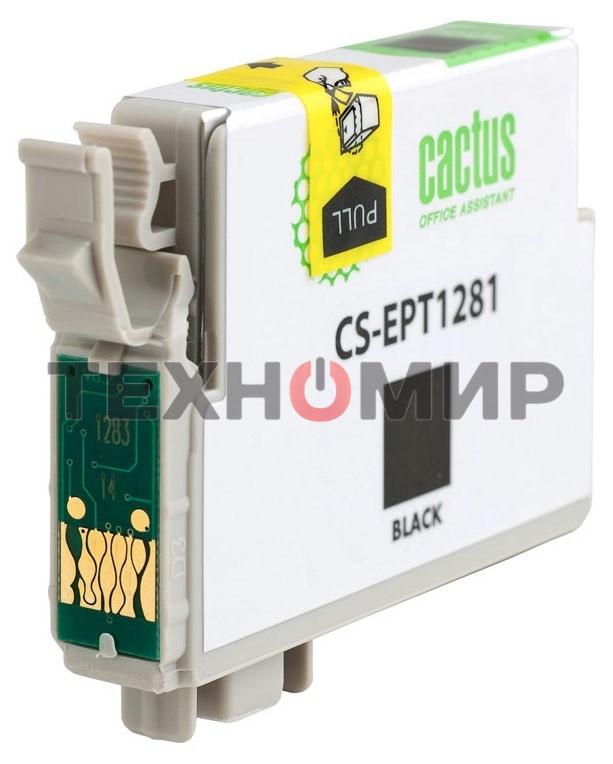 Картридж струйный Cactus CS-EPT1281 (T1281) черный (10 мл) для Epson Stylus S22/S125/SX420/SX425/Office BX305