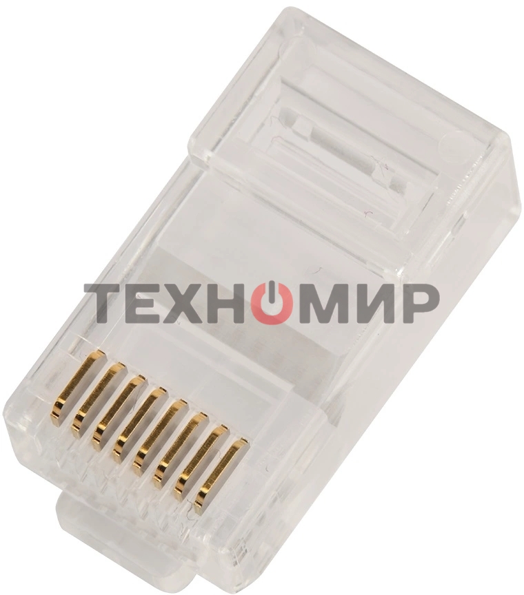 Коннектор LANMASTER RJ45 тип EZ, 8P8C, UTP, Cat.6, универсальный, со вставкой, покрытие 50 микрон,100 шт.