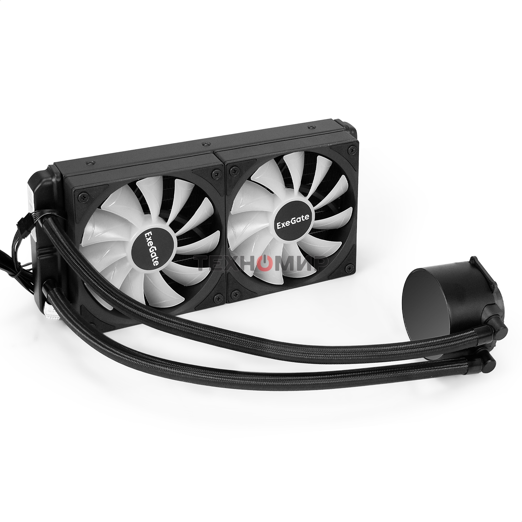 Система жидкостного охлаждения ExeGate BlackWater-240V3.PWM.ARGb черный, 120 мм, алюминий/медь, 1800 об/мин, 37 дБ, 4 pin, 150 Вт