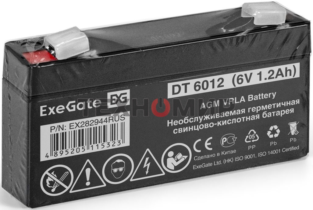 Батарея для ИБП ExeGate DT 6012 (6V 1.2Ah), клеммы F1