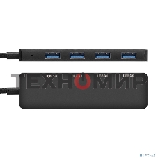 USB-концентратор 4-в-1 ExeGate DUB-4C/3 (кабель-адаптер USB Type C --> 4xUSB3.0, Plug&Play, черный)