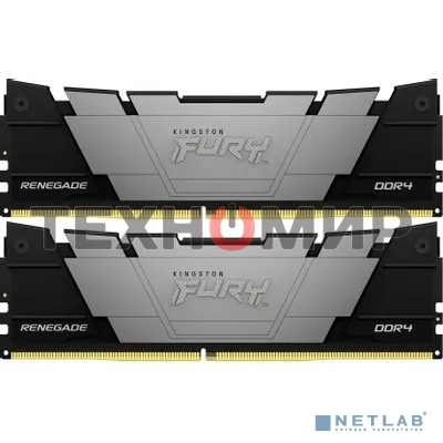 Оперативная память Kingston Fury Renegade, DDR4, 64GB (2x32 GB), 3200 MHz, CL16, DIMM, с радиатором, черный