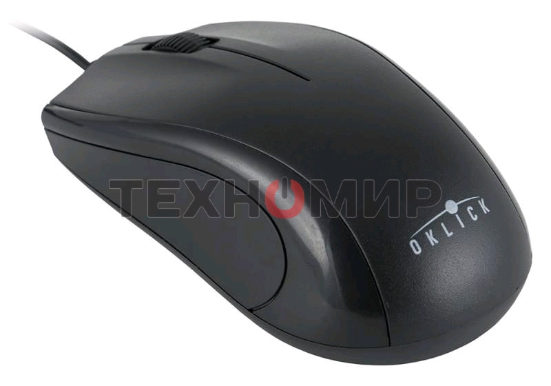 Мышь проводная Oklick 185M черный, 1200 dpi, USB, кнопки - 3