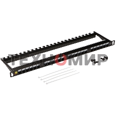 Патч-панель LANMASTER компактная 24 порта, UTP, кат.6, 0.5U