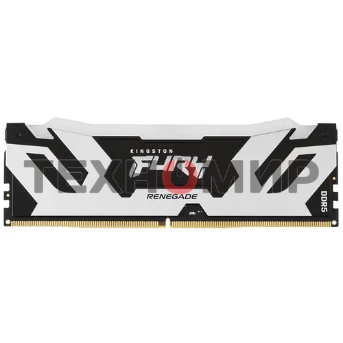Оперативная память Kingston Fury Renegade, DDR5, 48Gb (1x48Gb), 6000MHz, CL32, DIMM, с радиатором, RGB, cеребристый/черный