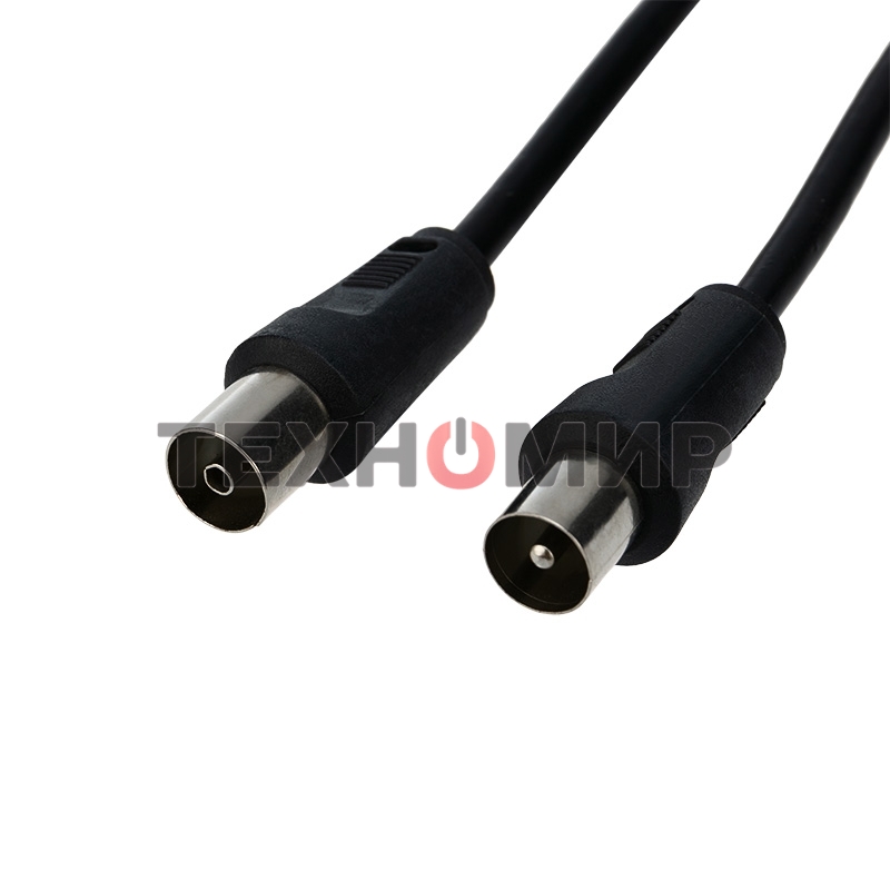 Шнур Rexant ТВ гнездо - ТВ штекер, длина 1,5 метра, черный