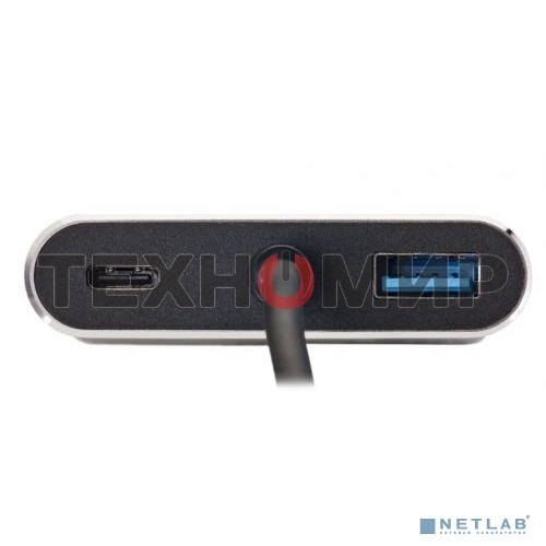 USB-концентратор USB3.1 TypeCm -->HDMI+USB3.0+PD+VGA Alum Grey 4K@30Hz, Telecom TUC055
