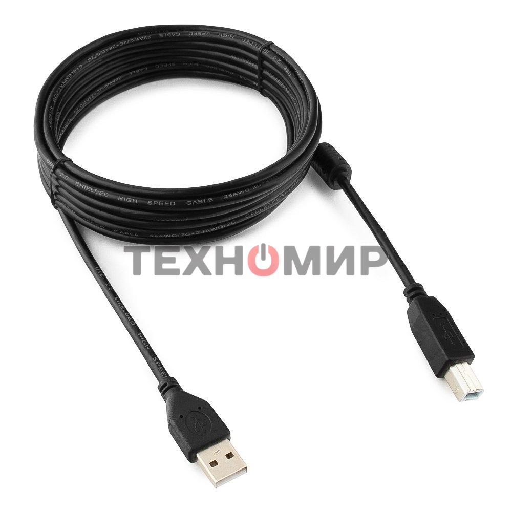 Кабель Gembird USB 2.0 PRO для соед. 4.5м AM/BM позол.конт., фер.кол., пакет