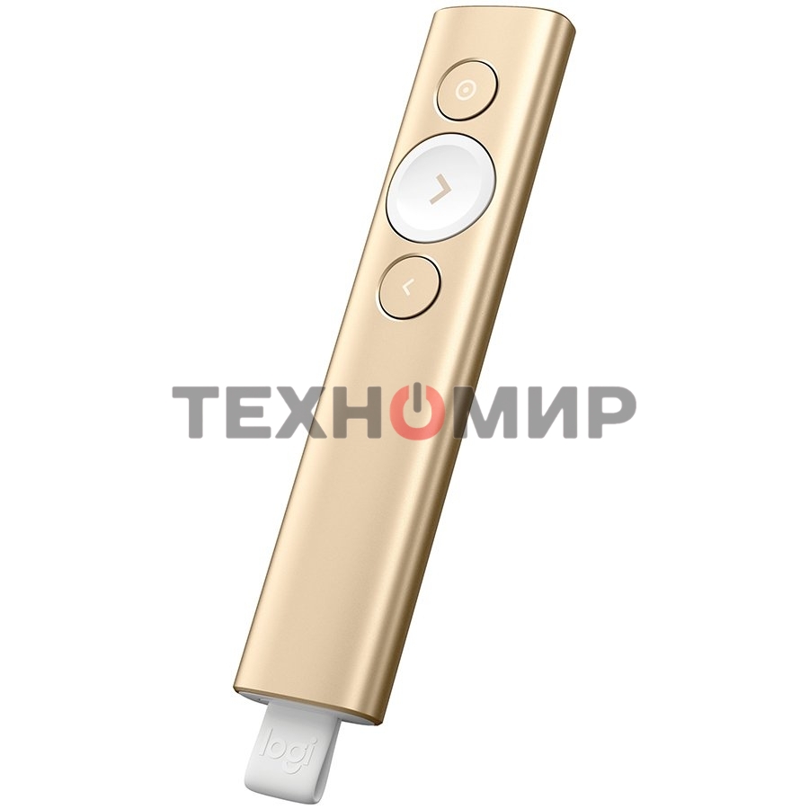 Презентер беспроводной Logitech Spotlight золотистый, радиоканал, USB, кнопки - 3