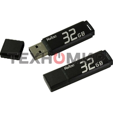 Флешка USB Netac U351 (NT03U351N-032G-20BK), 32Gb, USB 2.0, R/W 25/10, черный