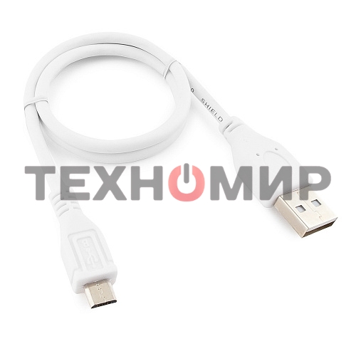 Кабель Gembird/Cablexpert AM/microBM 5P, 0.5м, экран, белый, пакет