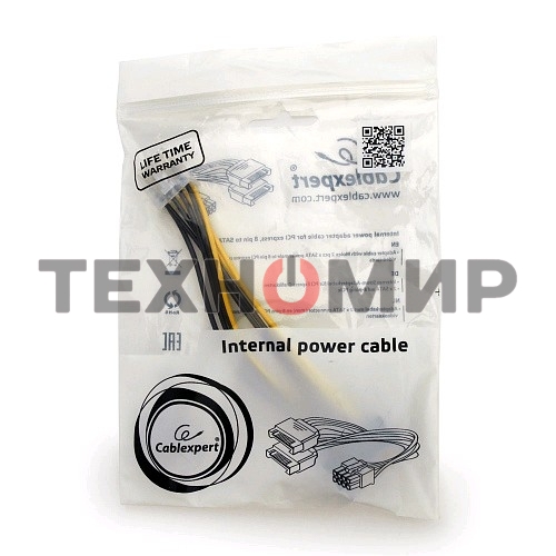 Разветвитель питания Cablexpert CC-PSU-83, 2xSATA->PCI-Express 8pin, для подключения в/к PCI-Е (8pin) к б/п ATX