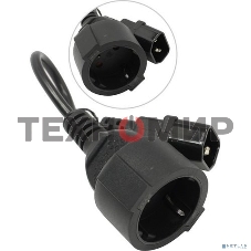 Кабель-переходник (UPS->розетка) ExeGate Power EC-30P (C14->Евророзетка) VDE-250V-3*0.75-CU, 0.15м