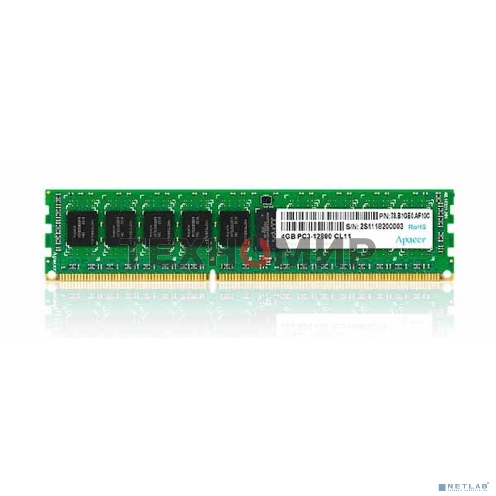 Оперативная память Apacer, DDR3, 4GB (1x4GB), 1600MHz, CL11, DIMM