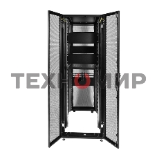 Шкаф серв.ПРОФ нап. 42U (600x1000) дверь перфор., задние двойные перфор., черный, в сборе (ШТК-СП-42.6.10-48АА-9005) (1 коробка)