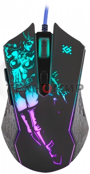 Мышь проводная Defender Sin'Sister GM-933 черный, 7200 dpi, USB, кнопки - 6